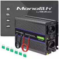 Qoltec Monolith 3000 MS bangų įtampos keitiklis | nuo 12V iki 230V | 1500/3000W | USB