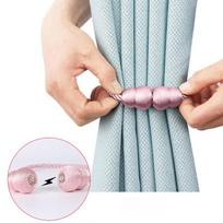 2 vnt. Magnetiniai užuolaidų laikikliai su virvele, vintažinio stiliaus - Dekoratyviniai plastikiniai laikikliai elegantiškam langų dekoravimui 2PCS