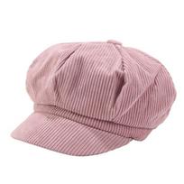 Kepurė su snapeliu "Beret Cap Retro British Style Peaked 8 Panel Cold Resistant Corduroy Women Octagonal Newsboy Cabbie Painter Hat Pink