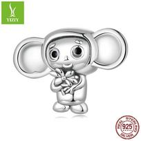 Yinziyun Žaismingas Beždžionės Sterlingo Sidabro Apyrankės/Karoliai Pakabukas S925 Sterling Silver
