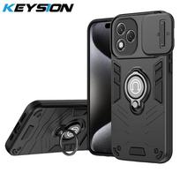 KEYSION Shockproof Armor Case for HONOR 400 Lite 5G Slide Camera Protection Ring Stand Phone Cover for Huawei Honor 400 Lite 5G for Honor 400 Lite juoda