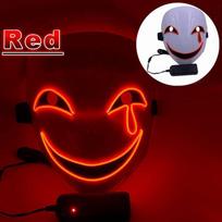 Creative Led Halloween Clown Glow Kaukė Balta Žalia Mėlyna Raudona Crying Smile Clown žalia