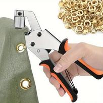 Pilnas skylamušio rinkinys su 100 10 mm žiedų, puikiai tinkantis „pasidaryk pats“ brezentų siuvimui ir rankdarbiams.
