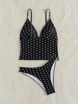 Women's Polo-dot High Waist Sexy Halter One Piece Swimsuit Beachwear S juoda