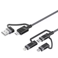 Promate PentaPower Universal Cable 6-in-1 USB-C(A) / micro / Lightning / 1,2m