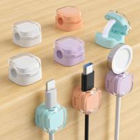 6-Pack Magnetic Cable Clips with Adjustable Adhesive Cord Holders - Strong Magnetic & Adhesive Base,Organize Chargers, Cables, Earphones, Cord Clips 6pcs/Pack