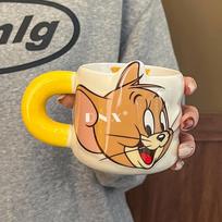 MINISO Cartoon Anime Tom And Jerry Ceramic Water Cup Couple Home Makeup Cute Breakfast Milk Cup Office Coffee Cup Surprise Gift With box