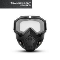 Motociklinė veido kaukė-akiniai UV400 Apsauga nuo dulkių Vėjo apsauga Akiniai jodinėjimui skaidri