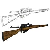 Lee-enfield Popierinis Modelis Ginklai ir Šaunamieji Ginklai 3D Rankų Darbo Piešiniai Karinis Dėlionė