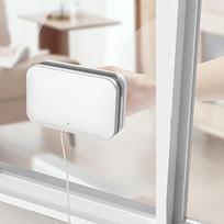 1 vnt. dvipusis magnetinis langų valytuvas | Didelio pasiekiamumo, nepaliekantis dryžių, ergonomiška rankena ir stiprus magnetizmas - Patvari plastiko/geležies konstrukcija balta