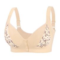 A-G cup 36-52 super large size bra popular European and American size no steel ring creative printing front buckle underwear 36/80A【S】