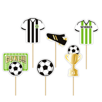 Smeigtukai užkandžių ir keksiukų dekoracija futbolo tema "Futbolas", (6vnt./9.5cm)