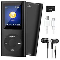 MP3 grotuvas Mp3 grotuvas su "Bluetooth 5.0", muzikos grotuvas su 32gb Tf kortele, fm, ausinėmis, nešiojamasis Hifi muzikos grotuvas, juodas