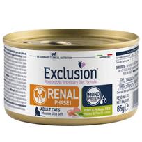 Exclusion Renal (I fazė) konservai katėms su kiauliena, žirniais ir ryžiais 85 g | 14688 | 8011259004291