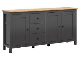 Komoda Hesen 3D3S, pilka/ruda