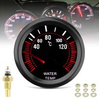 Universalus 52 mm 12V automobilio vandens temperatūros matuoklis 40 - 120 laipsnių Celsijaus vandens temperatūros matuoklis automobiliui / valčiai / sunkvežimiui / keturračiui su temperatūros jutikliu