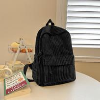 New Fashionable and Simple School Bag for Junior and Senior High School Students with Velvet Large Capacity Versatile Backpack Travel Backpack .