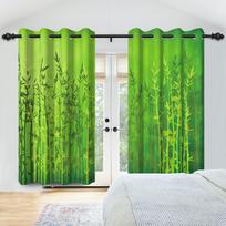 Green Bamboo Forest Blackout Curtains Living Room Children Bedroom Apartment Window Drapes Thermal Insulation Polyester Fabric 50x120cm 2pcs