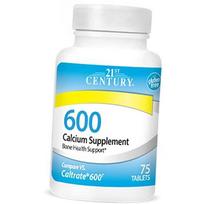 Kalcio karbonatas, Calcium 600, 21st Century 75 tab (36440053) 75tab