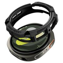 Juodas dėklas "Spigen Rugged Armor" laikrodžiui Samsung Galaxy Watch 8 (44 MM)