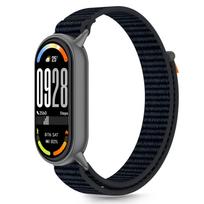 Juodas tekstilinis dirželis "Tech-Protect Nylon Stripe" laikrodžiui Xiaomi Smart Band 8 / 9 / 10 / NFC