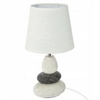 Naktinė lempa Atmosphera Clary, keramikinė, su gaubtu, balta, 33 cm