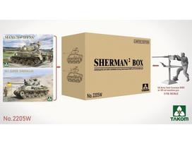 Takom - Sherman² Box M4A1(76w)HVSS + M1 Super Sherman + 1/16 US Army Tank Crewman, 1/35, 2205W