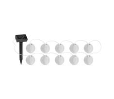 LED saulės girlianda 10xLED/1,2V 300mAh 3,7m IP44 šaltai balta