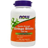 Now Foods Ginkgo Biloba, Dvigubo stiprumo, 120 mg, 50 Veg Capsules