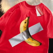 Juostos Sandarinimo Bananų Linksmybės Vyrai Moterys T-marškinėliai Medvilniniai Marškinėliai Gatvės Atsitiktiniai Laisvi Marškinėliai Vasaros Kvėpuojantys Aukštos Kokybės Švelnūs Trumpomis Rankovėmis S
