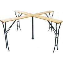 Sulankstomas stalas Saska Garden, 241x241x103 cm, rudas