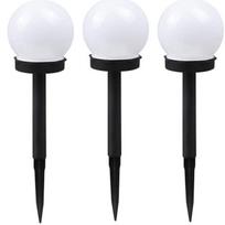 „Elight“ sodo saulės baterijų rutulinių šviestuvų komplektas, 3 vnt., 10 cm, šaltai balta LED su prieblandos jutikliu, a