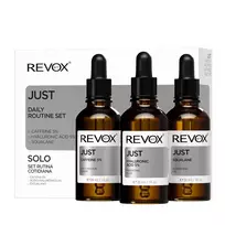 Daily Routine Set Revox B77: Just, Squalane, Nourishing, Oil, For Face, 30 ml + Just, Caffeine 5%, Anti-Dark Circles, Day, Eye Serum, 30 ml + Just, Hyaluronic Acid 5%, Hydrating, Fluid, For Face, 30 ml