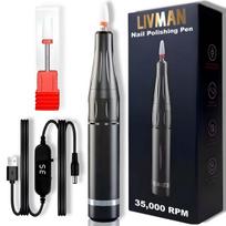 LIVMAN UV-201 manikiūrui ir pedikiūrui su 1 universaliu antgaliu, maitinamas USB laidu, 20W, 35 000 apsisukimų per minutę