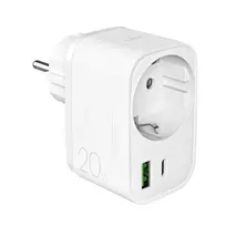 Puro 20W Power Delivery Charger su Schuko Plug and Socket 1x USB-C + 1x USB-A – baltos spalvos