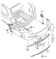 AUDI Q5 S-LINE bamperio difuzoriaus įdėklas, apdaila, dvigubas vamzdis, originalus 8R0807823