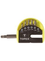 Torx Antgalių Rinkinys TOPEX 7 vnt. (T10, T15, T20, T25, T30, T40) su Laikikliu