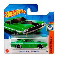 Hot Wheels Modeliukas 70 dodge hemi Challenger green short card (yra Sandėlyje)