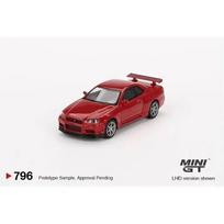Mini GT Modeliukas 1/64 1999 Nissan Skyline GT-R (R34) V-Spec, active red (yra Sandėlyje)