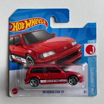 Hot Wheels Mainline Modeliukas 90 Honda Civic EF Red
