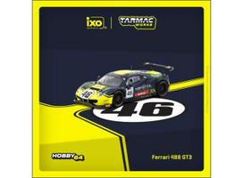 PRE-ORD3R Tarmac Modeliukas 1/64 2019 Ferrari 488 GT3  #46 V. Rossi/A. Salucci/L. Marini, Gulf 12 Hours 2019, black/yellow