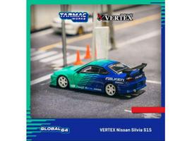 PRE-ORD3R Tarmac Modeliukas 1/64 Vertex Nissan Silvia S15 *Falken*, blue/green
