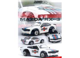 Inno64 Modeliukas 1/64 Mazda Savanna RX3 *Martini Racing* Livery, white/blue/red (yra Sandėlyje)