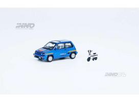 Inno64 Modeliukas 1984 Honda City Turbo II, blue version with white Motocompo
