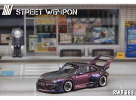 Street Weapon Modeliukas 1/64 RWB 993, chameleon high tail, purple