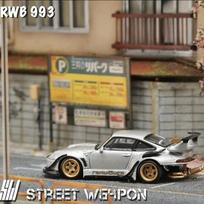 Street Weapon Modeliukas 1/64 Porsche RWB 993, silver (yra Sandėlyje)
