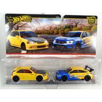 Hot Wheels Premium 2-pack Modeliukas ‘99 Honda Civic EK9 +‘24 Honda Civic Type R (yra Sandėlyje)