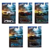 Hot Wheels Silverline Hybrid Speed Modeliukų rinkinys (BMW i8 Roadster,Lamborghini Sian,McLaren P1,Porsche Panamera,Acura NSX)