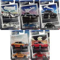Hot Wheels Silverline Modeliukų rinkinys National Icons (Ford GT-40,1960 Fiat 500D,1971 Nissan Skyline 2000,Jaguar Lightweight,1967 Porsche 911 R) (yra Sandėlyje)