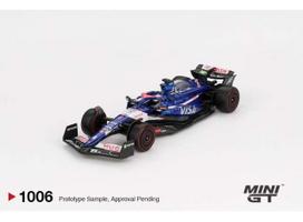 PRE-ORD3R Mini GT Modeliukas 1/64 2024 RB VCARB 01 #3 Daniel Ricciardo F1 2024 Bahrain GP, blue/white